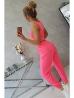 Set top+kalhoty růžové neonové