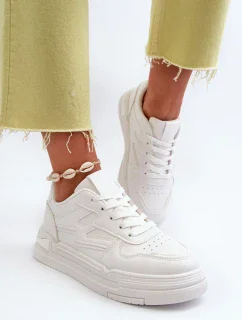 Dámské tenisky na platformě vyrobené z eko kůže, bílá Lynnette