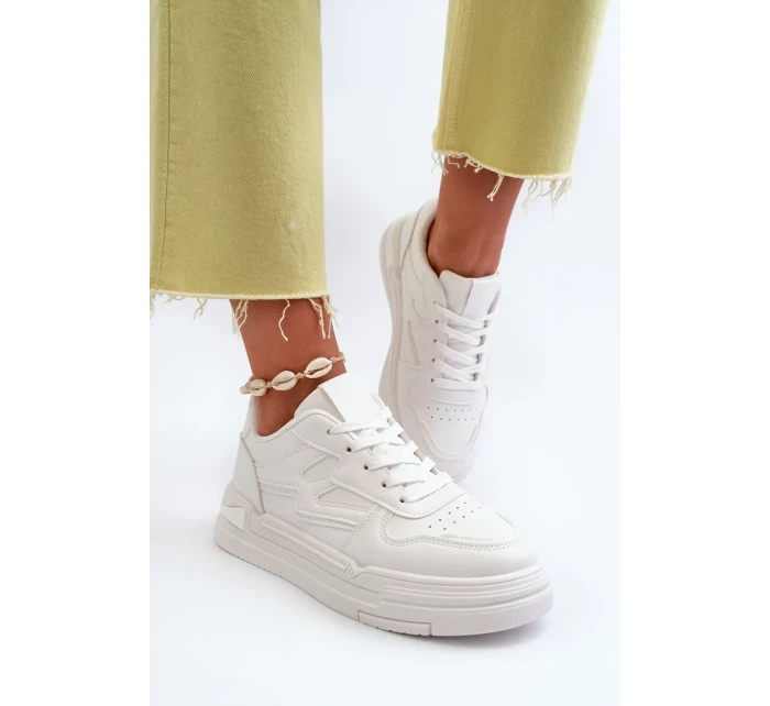 Dámské tenisky na platformě vyrobené z eko kůže, bílá Lynnette Dámské tenisky na platformě vyrobené z eko kůže, bílá Lynnette