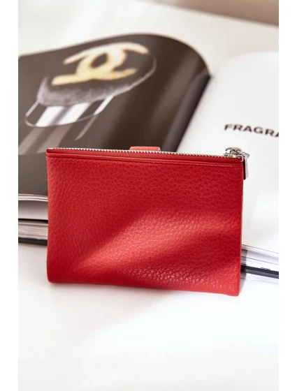 Eko Kožená Dámská Peněženka Červená Bronica