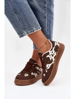 Dámské tenisky na platformě – hnědé Denissa Dámské tenisky na platformě – hnědé Denissa