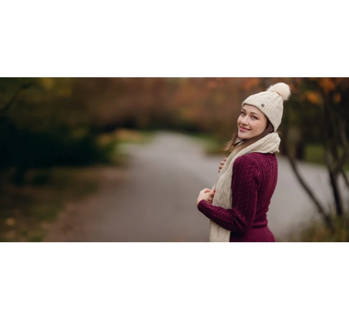 Dámský set šály a čepice Vuch Sheron Set Beige