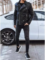Pánská kožená bunda černá FashionStreet TX4276 Pánská kožená bunda černá FashionStreet TX4276