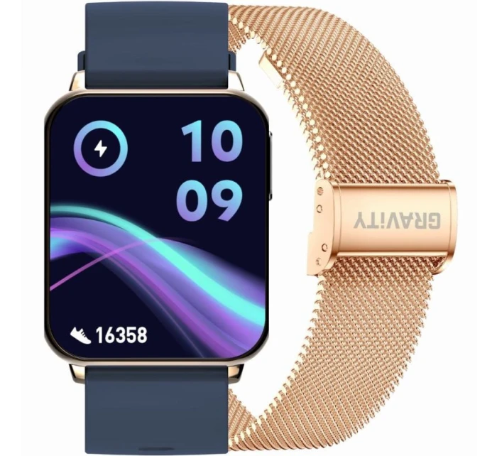 Chytré hodinky Gravity Pink Gold Navy Blue 2 Stripes GT17-2 Chytré hodinky Gravity Pink Gold Navy Blue 2 Stripes GT17-2