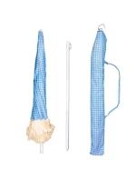 PLÁŽOVÝ A ZAHRADNÍ SLUNEČNÍK SE STŘAPCI 174 CM MODRÝ PLÁŽOVÝ A ZAHRADNÍ SLUNEČNÍK SE STŘAPCI 174 CM MODRÝ