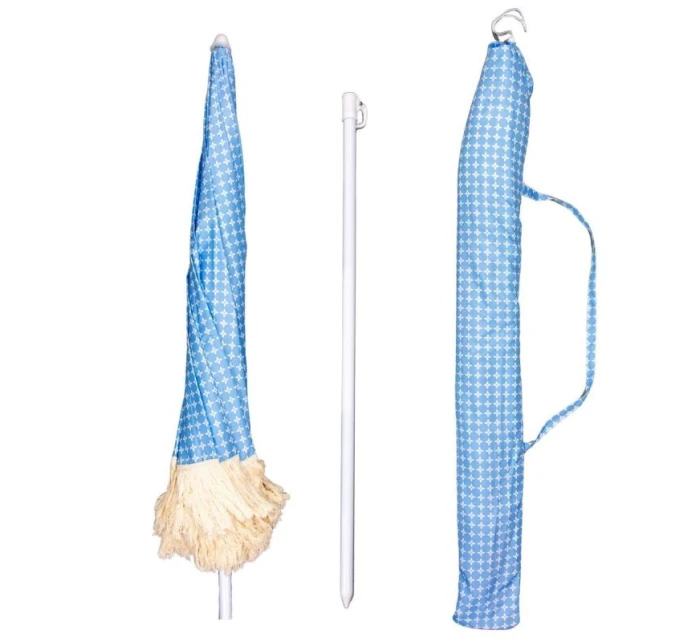 PLÁŽOVÝ A ZAHRADNÍ SLUNEČNÍK SE STŘAPCI 174 CM MODRÝ PLÁŽOVÝ A ZAHRADNÍ SLUNEČNÍK SE STŘAPCI 174 CM MODRÝ