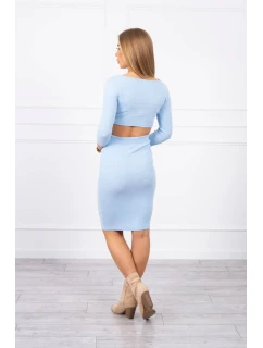 Souprava halenky a sukně v modré barvě