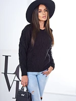 Svetr s pleteninou černý