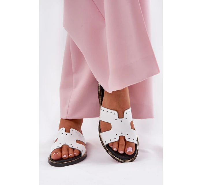 Lakované Dámské Pantofle S  Bílé model 21694267 - Zazoo