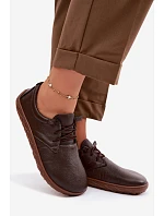 Kožené dámské polobotky Barefoot model 22074657 Čokoládové - Zazoo