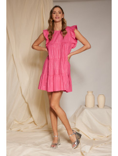 Monnari Šaty Růžové šaty s kovovou nití Multicolor