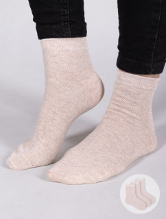 Dívčí ponožky hladké se nití 3pack Beige model 20077669 - Yoclub