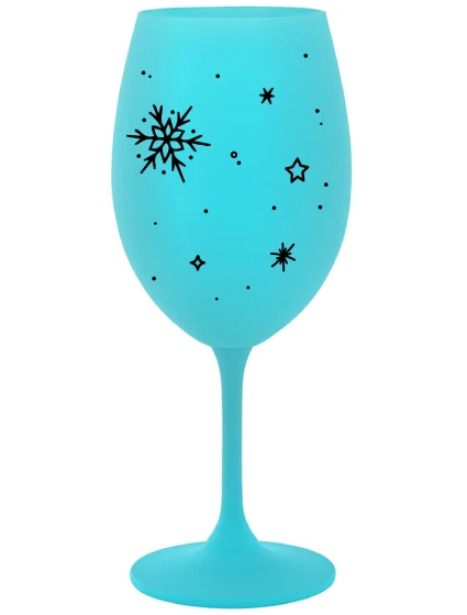 ZIMĚNKA - tyrkysová sklenice na víno 350 ml