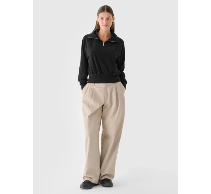 Dámská velurová mikina 4F 4FRAW24TSWSF2054-20S bez kapuce Dámská velurová mikina 4F 4FRAW24TSWSF2054-20S bez kapuce