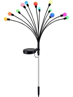 SOLÁRNÍ LAMPA TANČÍCÍ VE VĚTRU BAREVNÉ KOULE 12 LED 72CM