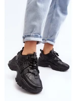Dámské Sportovní Boty Sneakersy Masivní Černé model 21633103 - EVENTO