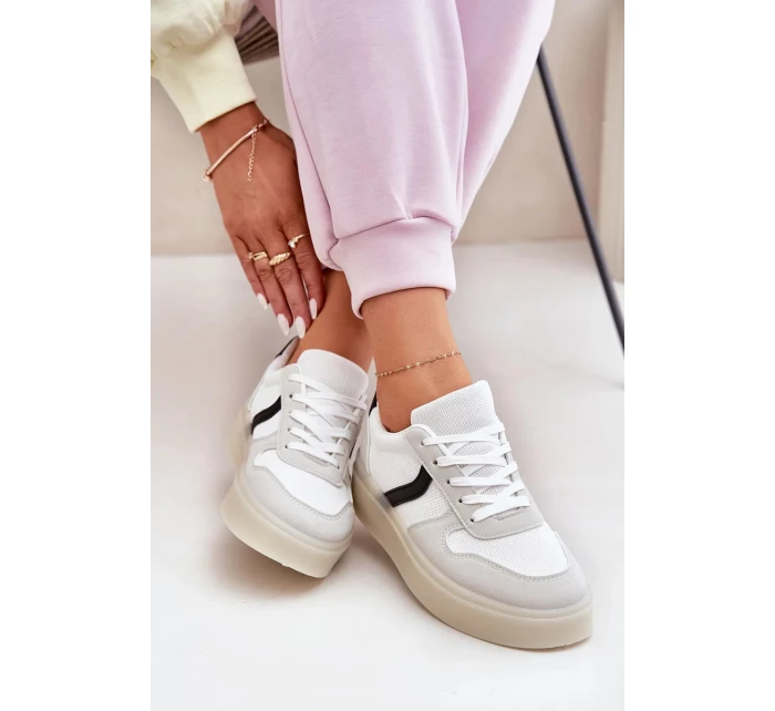 Dámské nízké tenisky na platformě – bílé Telmira Dámské nízké tenisky na platformě – bílé Telmira