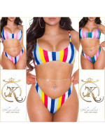 Sexy Sporty Multicolour Stripes Bikini