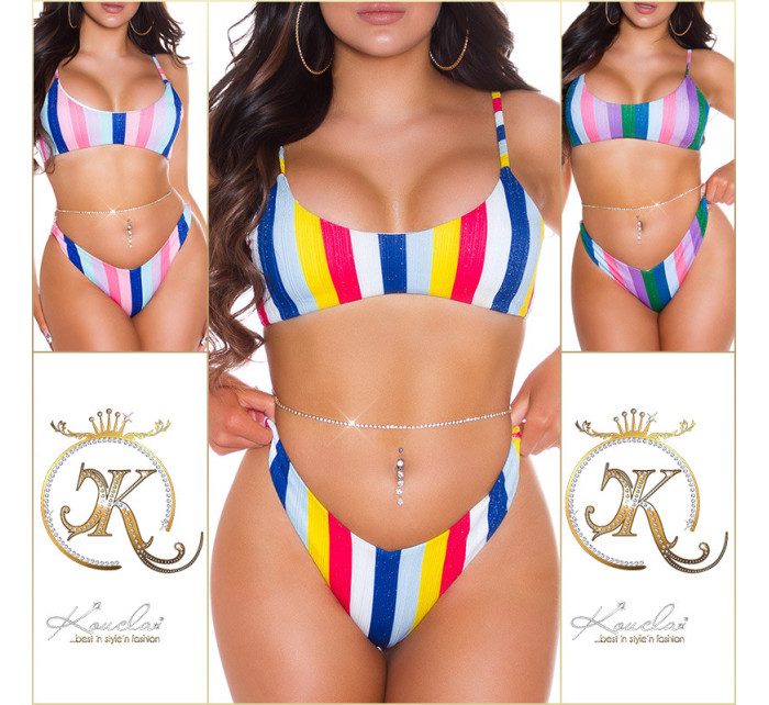 Sexy Sporty Multicolour Stripes Bikini