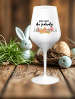 HODY, HODY, DO POHODY - bílá nerozbitná sklenice na víno 470 ml