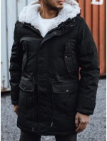 Pánská zimní bunda parka s kapucí černá FashionStreet TX4933