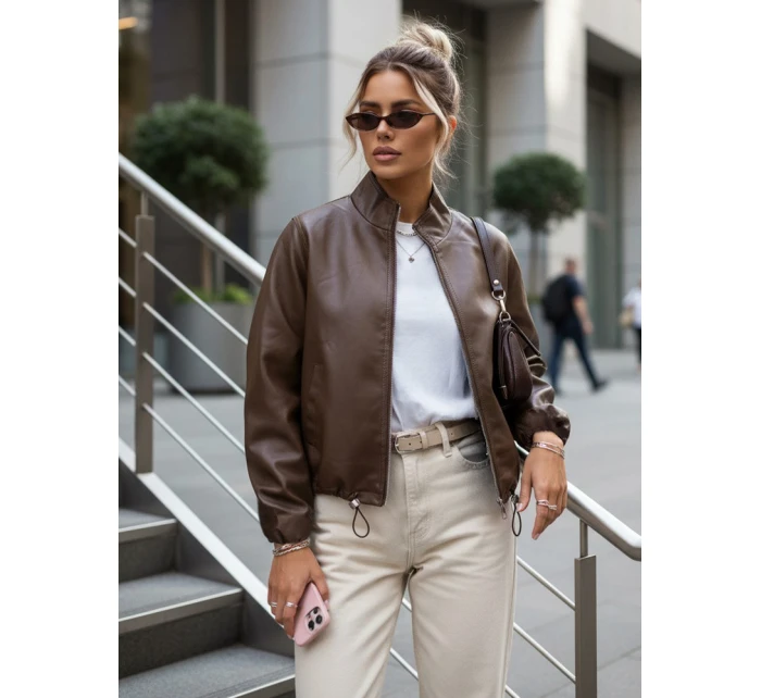 Kurtka damska skórzana brązowa model 22038476 - FashionStreet