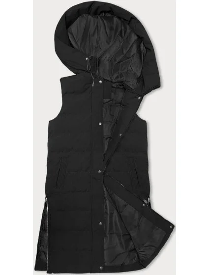 Dlouhá černá dámská péřová vesta model 18822989 - J.STYLE Dlouhá černá dámská péřová vesta model 18822989 - J.STYLE