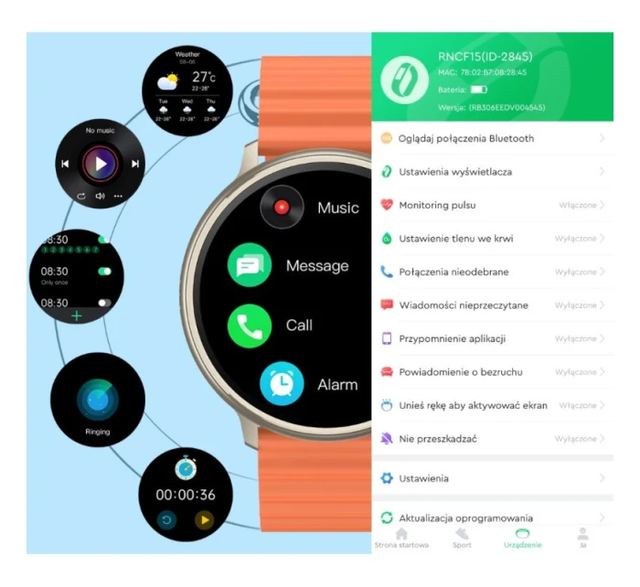 Chytré hodinky RUBICON RNCF15 Titan/Black SMARUB259 Chytré hodinky RUBICON RNCF15 Titan/Black SMARUB259