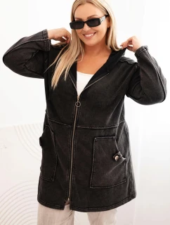 Dámská mikina Plus Size s kapucí a model 21272117 černá - K-Fashion