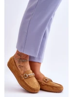 Klasické semišové mokasíny se zdobením Camel model 21620132 - Boto