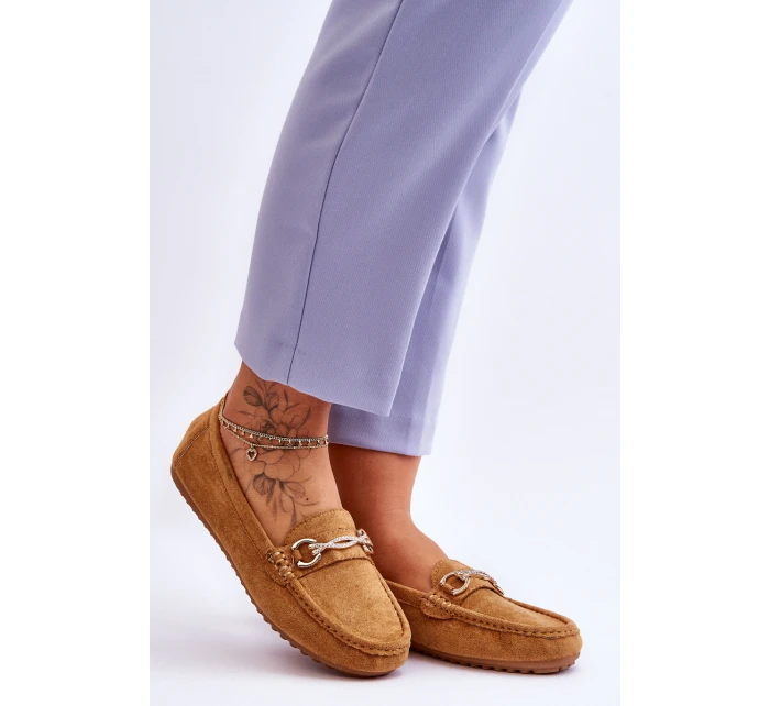 Klasické semišové mokasíny se zdobením Camel model 21620132 - Boto