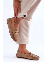 Dámské módní semišové mokasíny hnědé model 21625598 - Boto