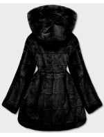 Černá kožešinová dámská bunda (CX009-1)