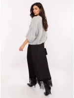 Černá saténová sukně s krajkovým lemováním model 21756291 - Factory Price