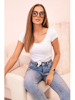 Dámská klasická bavlněná blůza s krátkým rukávem modrá