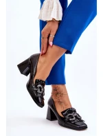 Pohodlné lodičky z lakované kůže černé model 21611385 - S.Barski