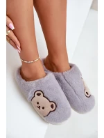 Dámské chlupaté pantofle s medvědem šedé Fiorinella Dámské chlupaté pantofle s medvědem šedé Fiorinella