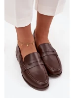 Mokasíny Loafersy Dámské Z Eko Kůže Čokoládové Bessina Mokasíny Loafersy Dámské Z Eko Kůže Čokoládové Bessina