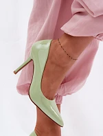 Klasické lakované lodičky z imitace kůže Zelené Odira