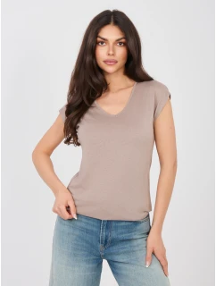 T shirt D12041AH02570C ciemny bezowy