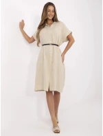 Sukienka MI SK model 21121836 beżowy - FPrice Sukienka MI SK model 21121836 beżowy - FPrice