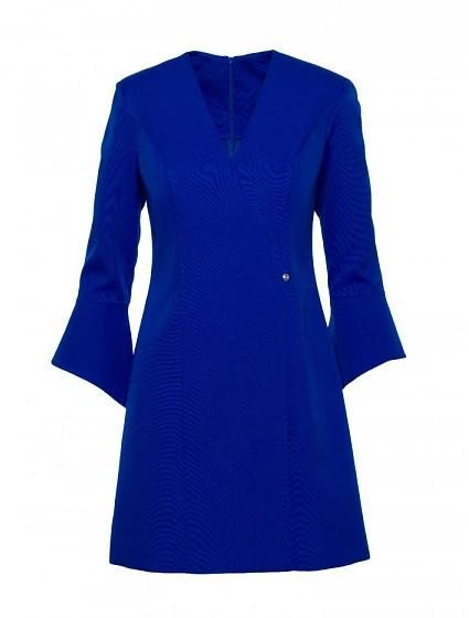 model 21296038 Šaty s širokými manžetami královská modř - Moe