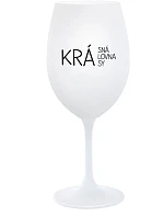 KRÁSNÁ KRÁLOVNA KRÁSY - bílá sklenice na víno 350 ml