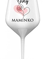 DÍKY MAMINKO - bílá nerozbitná sklenice na víno 470 ml