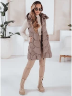 Dámská zateplená prošívaná vesta latte FashionStreet TY5104
