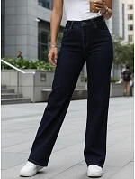 Jeansy damskie wide leg z wysokim stanem granatowe model 22101989 - FashionStreet Jeansy damskie wide leg z wysokim stanem granatowe model 22101989 - FashionStreet