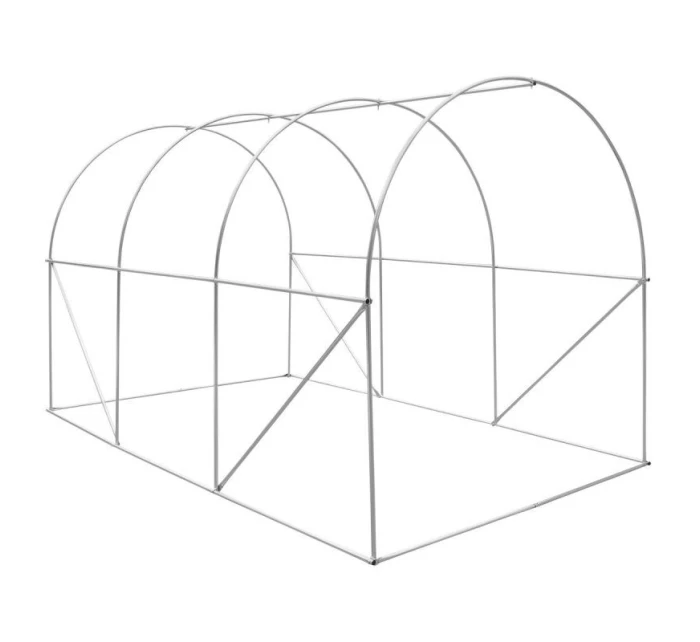 SKLENÍK ZAHRADNÍ TUNEL 200X300X200CM PE KONSTRUKCE BÍLÁ OCEL