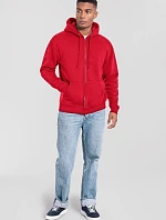 Fruit of the Loom Iconic Premium Hooded Sweat Jacket Mikina s kapucí z těžké bavlny 16.2286 red