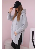 Zateplená mikina s bočními rozparky šedá Zateplená mikina s bočními rozparky šedá