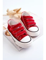 Dětské tenisky na suchý zip červený Bernie